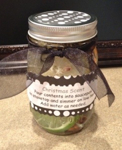 twofrugalgals christmas scent in a jar